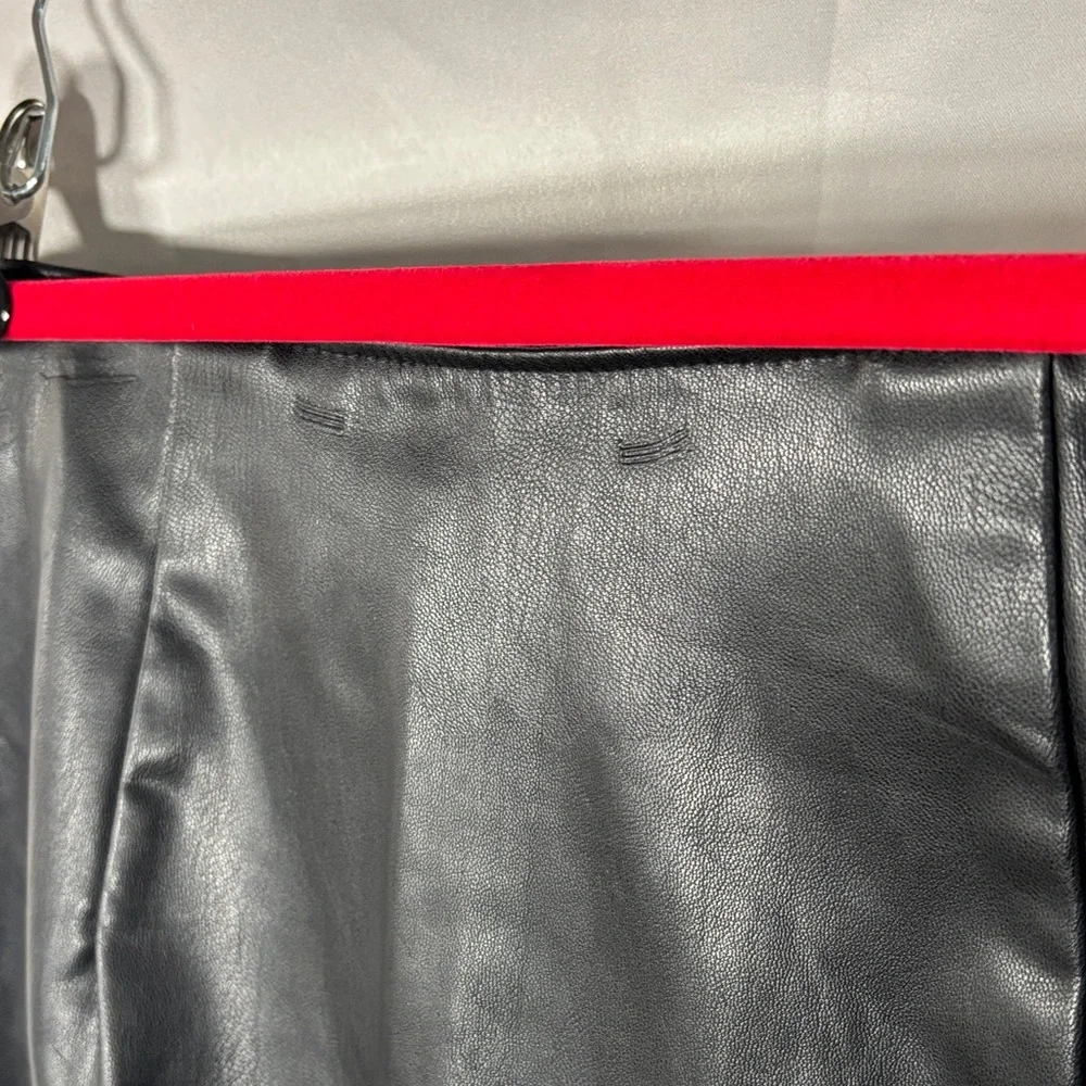 Zara Black Faux Leather Mini Skirt with Ruched Detail